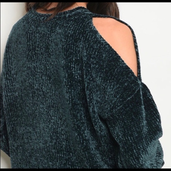 CHENILLE COLD SHOULDER - Picture 2 of 3